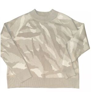 Athleta Jacquard Textured Camouflage Crew Sweater